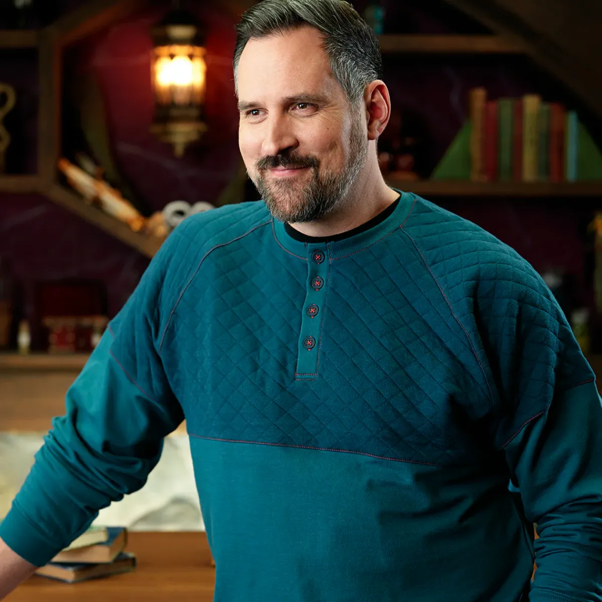 Critical Role Sweaters & Hoodies>Beauty of Exandria: The Wildes - Fjord Stone Henley Long Sleeve Shirt