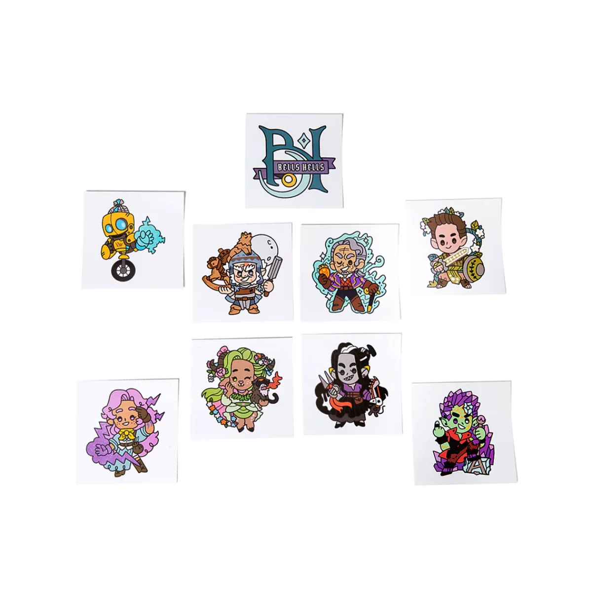 Critical Role Decals And Stickers>Bells Hells Chibi Vinyl Decals Set 9-Pack