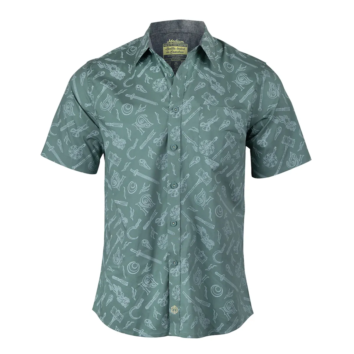 Critical Role Polo & Button Down Shirts>Bells Hells Weapons Button Down Short Sleeve Shirt