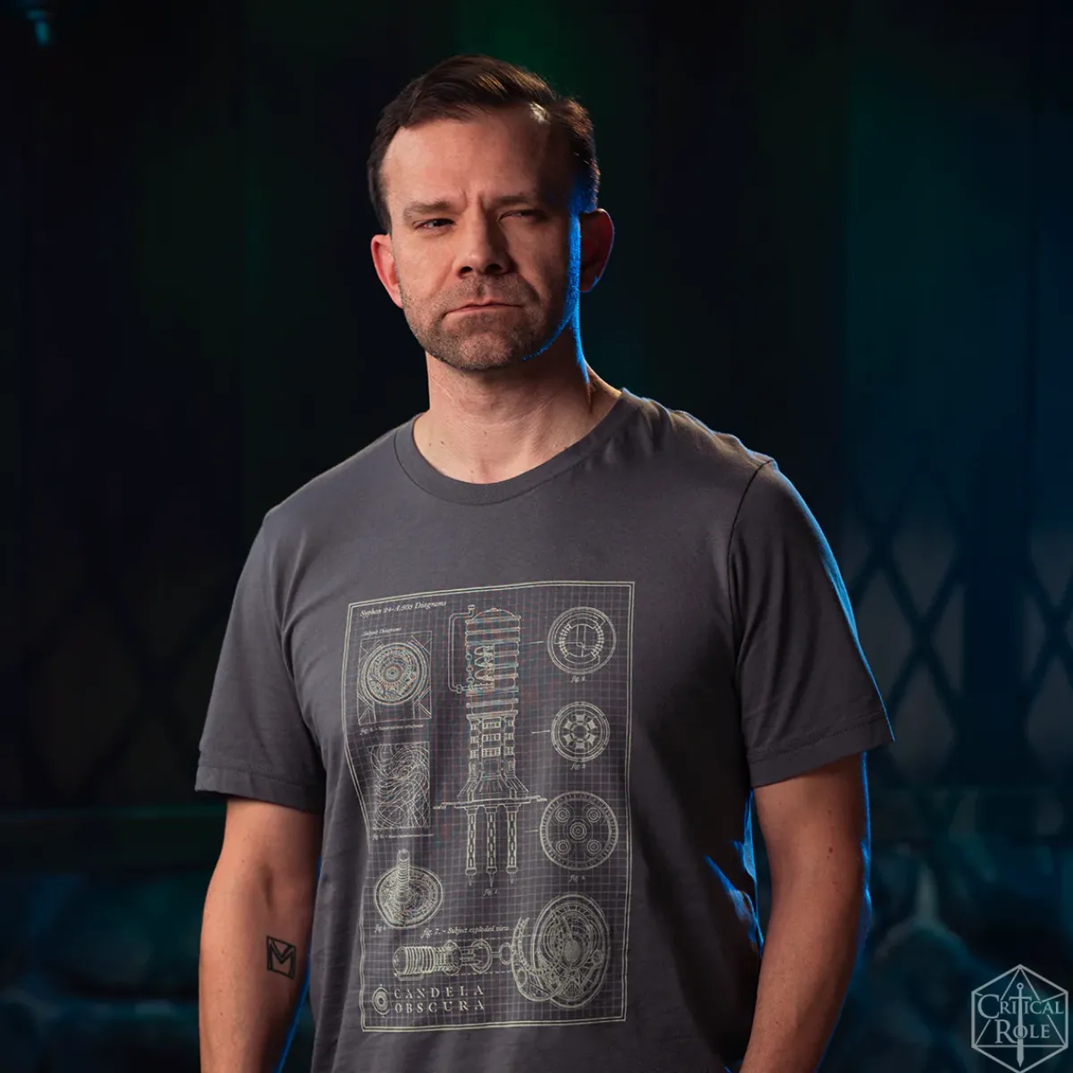 Critical Role T-shirts>Candela Obscura Blueprint T-Shirt