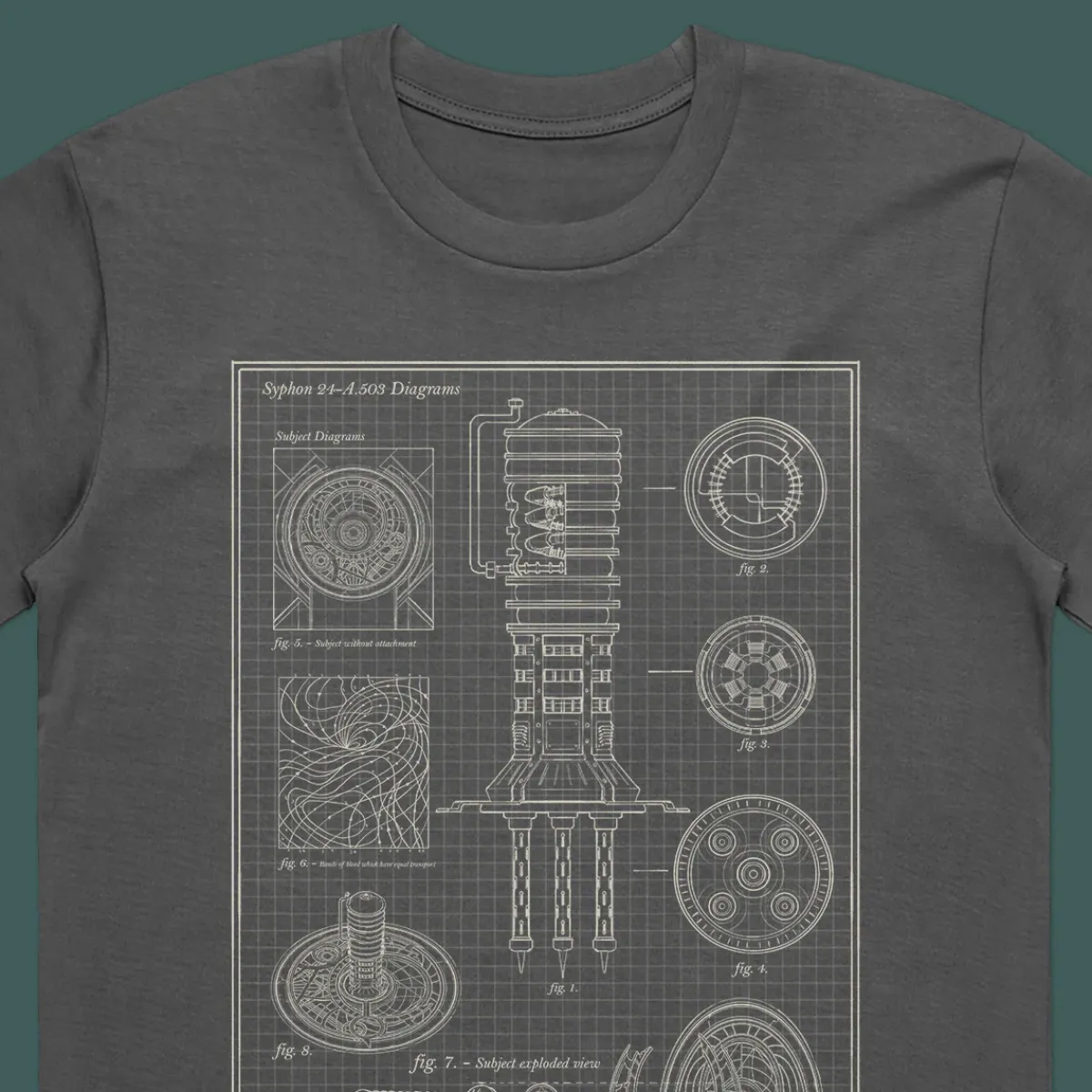 Critical Role T-shirts>Candela Obscura Blueprint T-Shirt