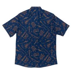 Critical Role Polo & Button Down Shirts>Mighty Nein Weapons Button Down Short Sleeve Shirt